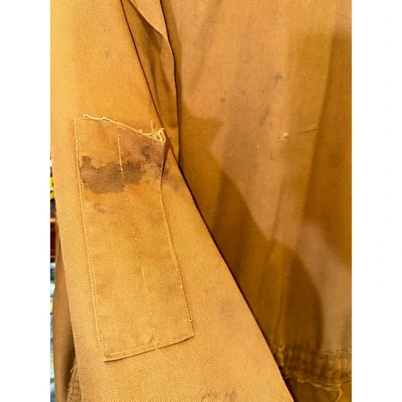 Vintage 60/70s Big Ben Wrangler Brown Duck Canvas Insulated Coverall Scovill  XL - Picture 10 of 11